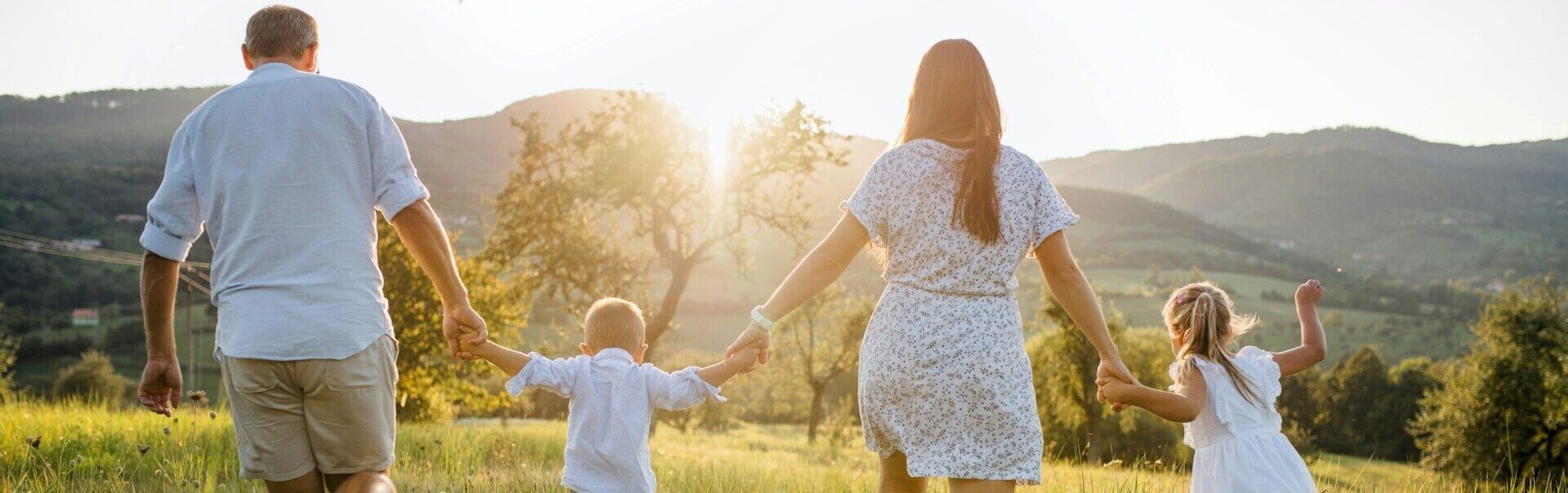 family in meadow